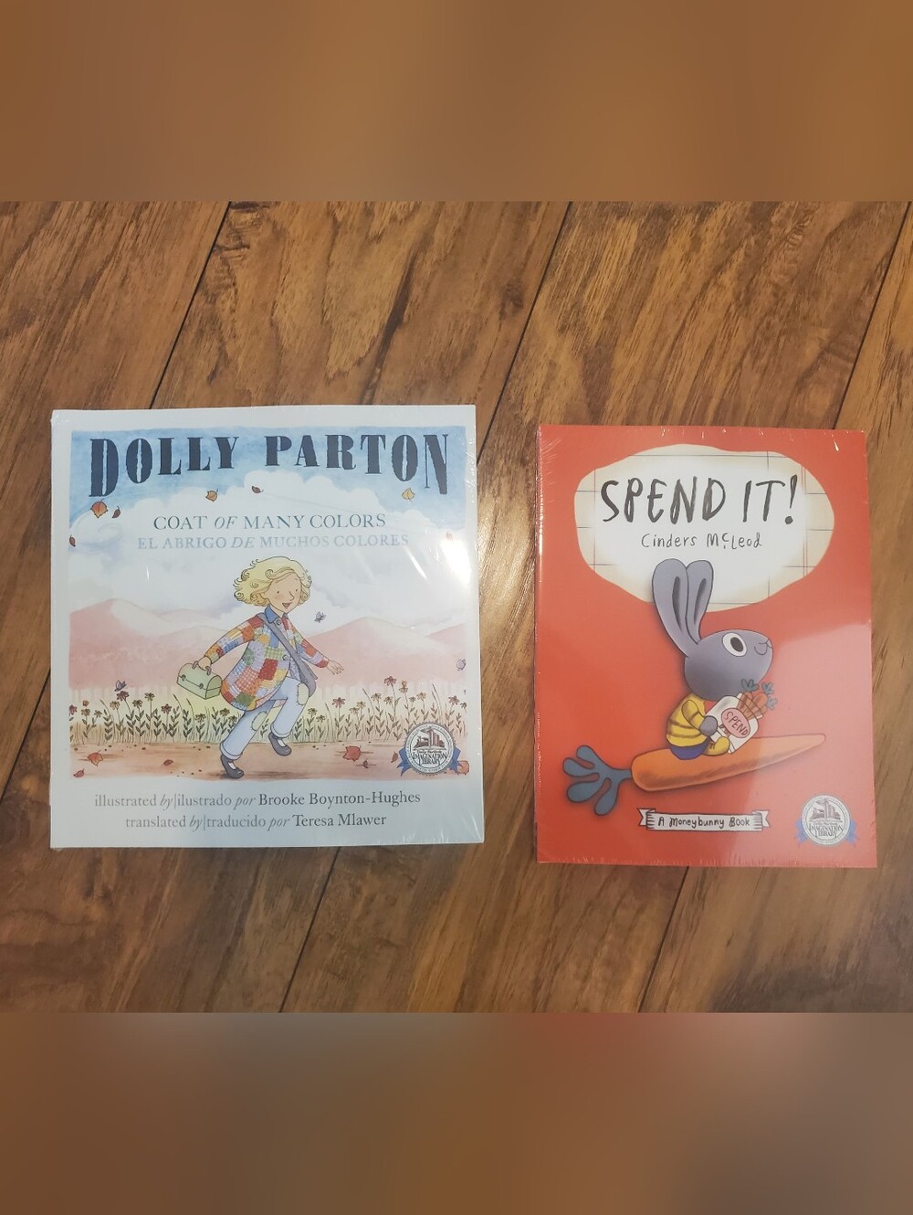 New Sealed Kids Book Bundle Dolly Parton Coat of Many Colors Spend It